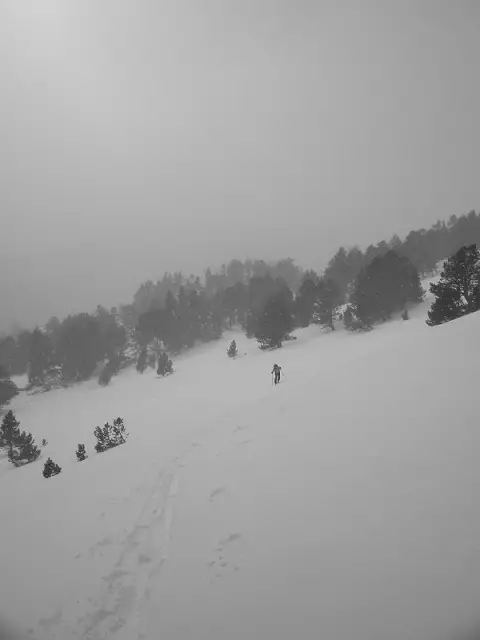 Retour du vent et des nuages, nous cherchons la cabane proche du puig del pam