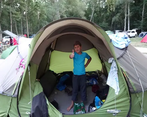 arrivé au camping pour un séjour escalade à fontainebleau