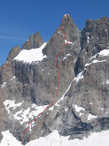 La ligne de la Pierre Allain à la meije 