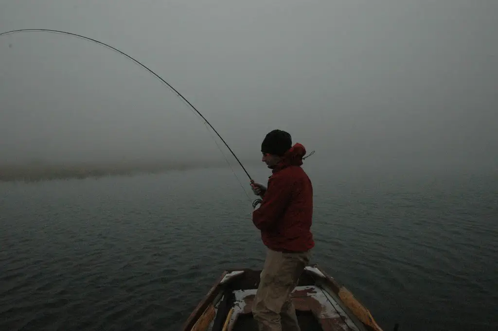 En action de pêche au Réservoir de Veirières